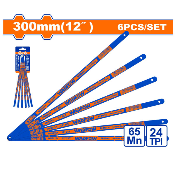 Bộ 6 lưỡi cưa khung cưa sắt 300mm(12') 24T WadFow WHB2124